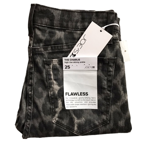 Joe's The Charlie Grey Leopard High Rise Ankle 25 - Picture 2 of 5